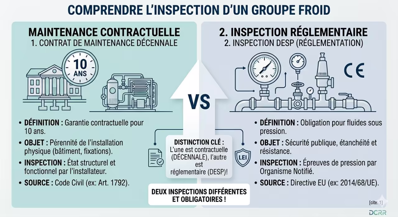 Inspection périodique d’un groupe frigorifique