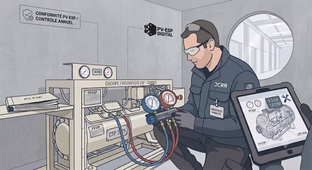 PV ESP groupe frigorifique - Outil en ligne pvesp.dcrr.fr